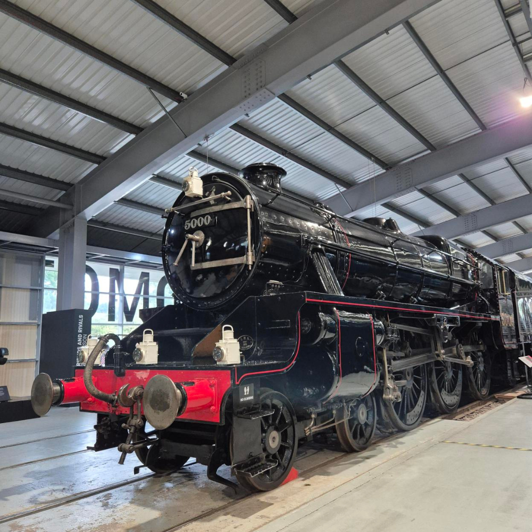 Old fashioned steam train inside Locomotion