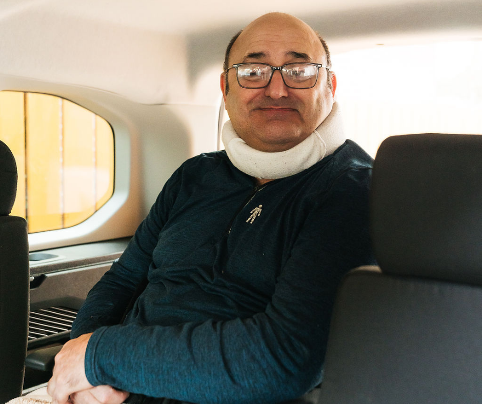 Ian Bowler sat in the middle of row two of his WAV in his wheelchair