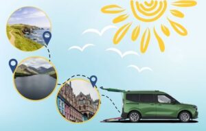 An Accessible Guide to Glasgow 2026” graphic featuring an accessible vehicle with ramp, wheelchair users, athletes, and Glasgow 2026 branding on a blue background.